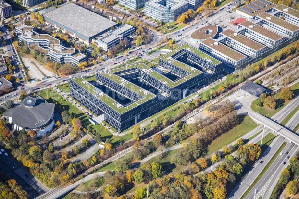 Aerial photograph München - Office building - Ensemble 88north on Riesstrasse in the district Moosach in Munich in the state Bavaria, Germany