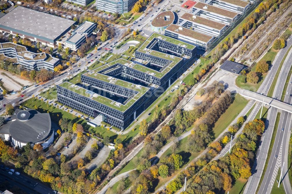 München from above - Office building - Ensemble 88north on Riesstrasse in the district Moosach in Munich in the state Bavaria, Germany