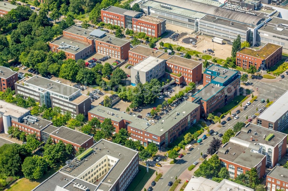 Aerial image Dortmund - Office building - Ensemble along the Emil-Figge-Strasse in the district Barop in Dortmund in the state North Rhine-Westphalia, Germany