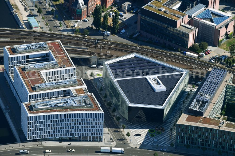 Aerial photograph Berlin - Office building - Ensemble of the PricewaterhouseCoopers GmbH WPG , the Futurium gGmbH and the Anti-Discrimination Agency of the Federation in Berlin, Germany