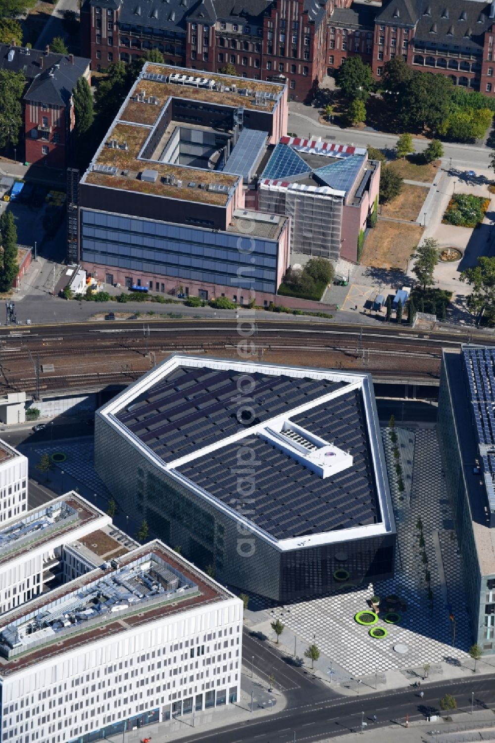 Berlin from the bird's eye view: Office building - Ensemble of the PricewaterhouseCoopers GmbH WPG , the Futurium gGmbH and the Anti-Discrimination Agency of the Federation in Berlin, Germany