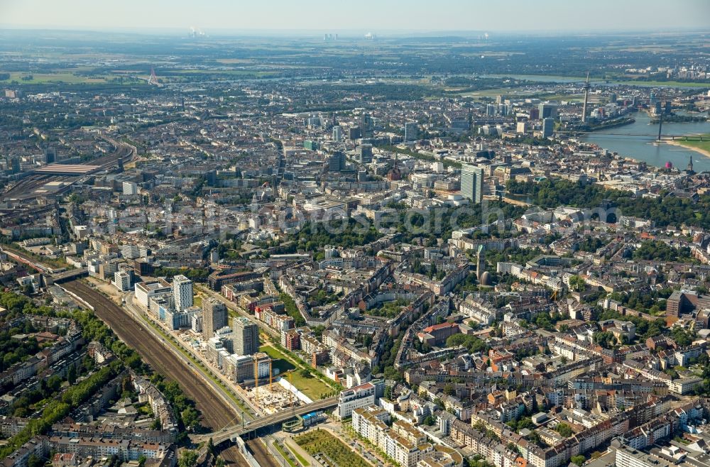 Aerial image Düsseldorf - Construction on Office building - Ensemble Le Quartier Central in Duesseldorf in the state North Rhine-Westphalia