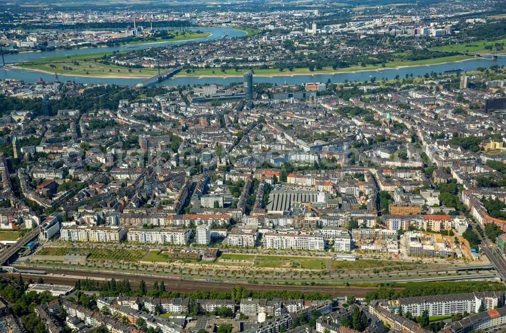 Aerial photograph Düsseldorf - Construction on Office building - Ensemble Le Quartier Central in Duesseldorf in the state North Rhine-Westphalia