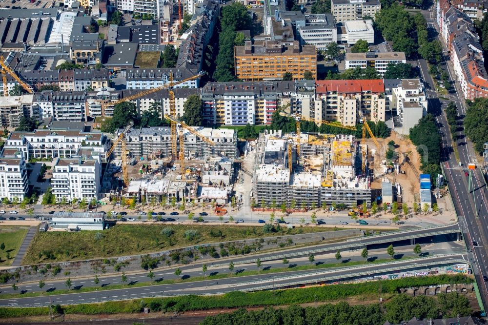 Düsseldorf from above - Construction on Office building - Ensemble Le Quartier Central in Duesseldorf in the state North Rhine-Westphalia