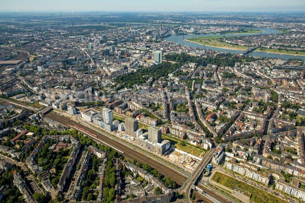 Aerial image Düsseldorf - Construction on Office building - Ensemble Le Quartier Central in Duesseldorf in the state North Rhine-Westphalia