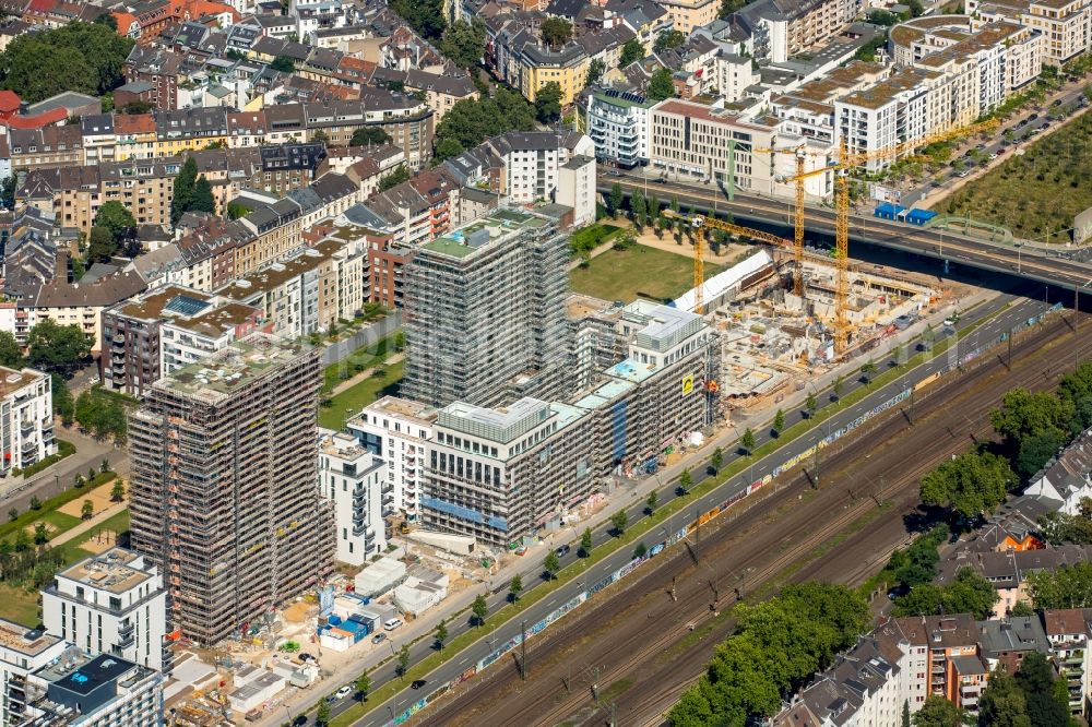 Aerial image Düsseldorf - Construction on Office building - Ensemble Le Quartier Central in Duesseldorf in the state North Rhine-Westphalia