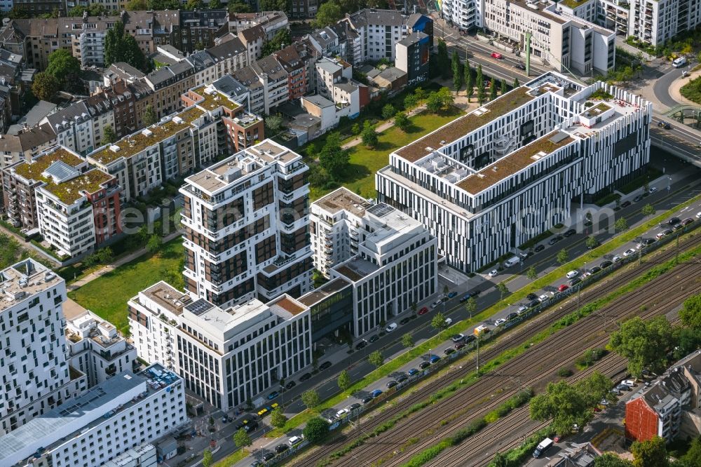 Aerial image Düsseldorf - Construction on Office building - Ensemble Le Quartier Central at the Toulouser Allee in the district city in Duesseldorf at Ruhrgebiet in the state North Rhine-Westphalia