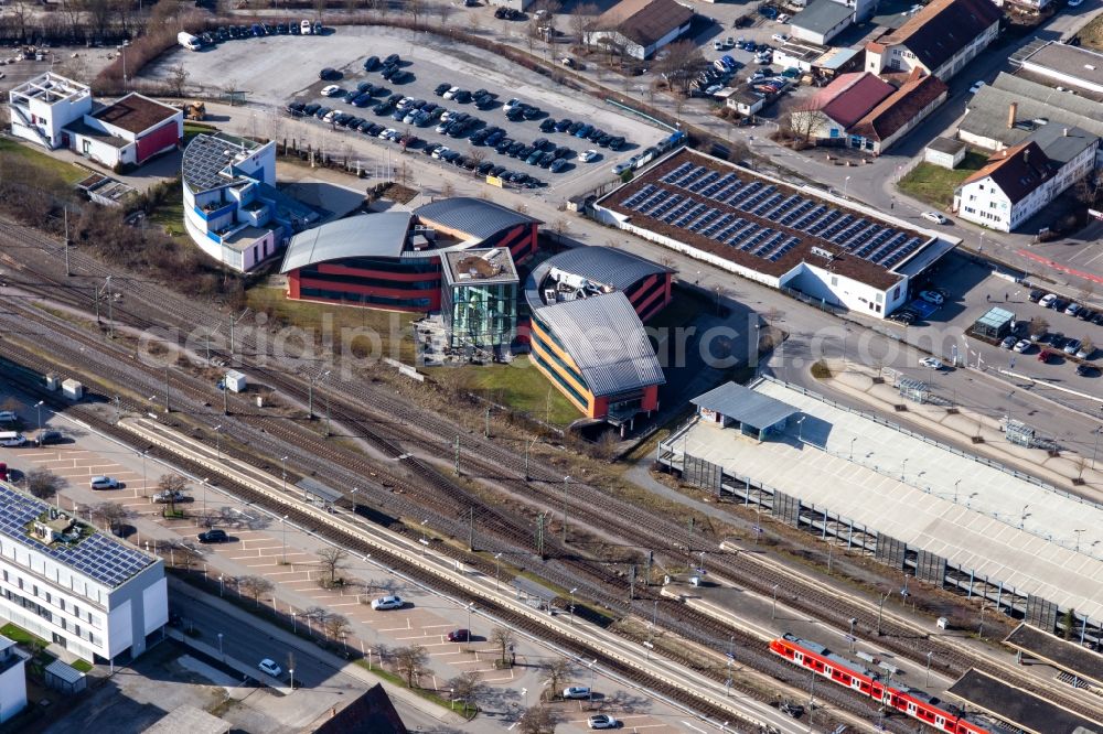 Aerial photograph Herrenberg - Office building - Ensemble von Roman Klis Design and Steinbeis School of International Business and Entrepreneurship (SIBE) GmbH in Herrenberg in the state Baden-Wuerttemberg, Germany