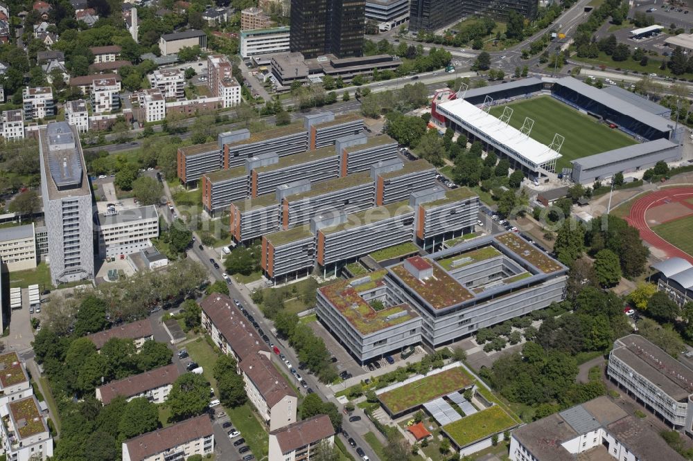 Wiesbaden from the bird's eye view: Office building - Ensemble Salierstrasse - Wettinerstrasse in Wiesbaden in the state Hesse, Germany