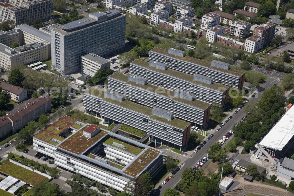 Wiesbaden from above - Office building - Ensemble Salierstrasse - Wettinerstrasse in Wiesbaden in the state Hesse, Germany