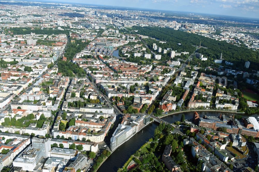 Aerial photograph Berlin - Office building - Ensemble Spree-Forum in Alt-Moabit in Berlin, Germany