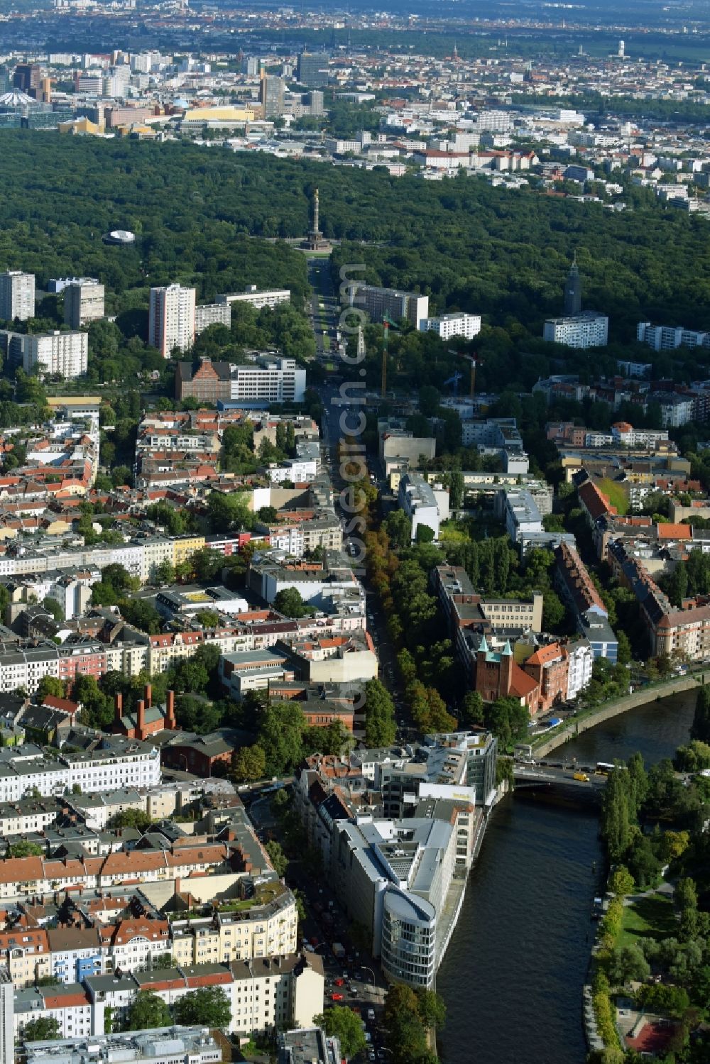 Berlin from above - Office building - Ensemble Spree-Forum in Alt-Moabit in Berlin, Germany