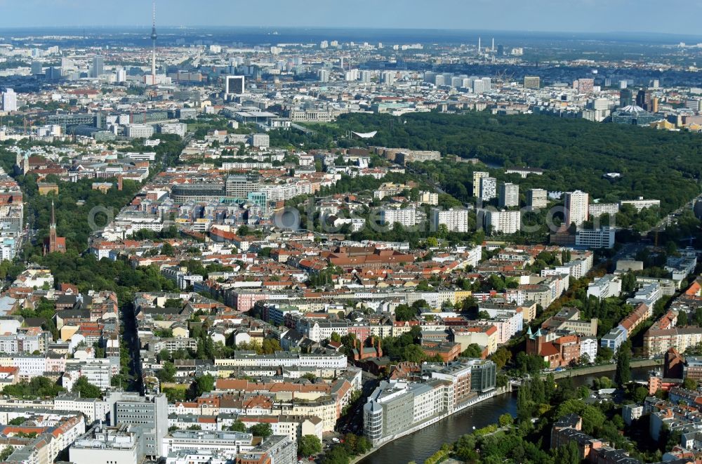 Berlin from above - Office building - Ensemble Spree-Forum in Alt-Moabit in Berlin, Germany