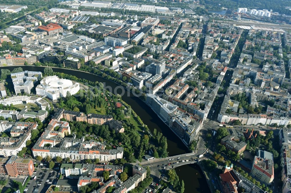 Berlin from above - Office building - Ensemble Spree-Forum in Alt-Moabtit in Berlin, Germany