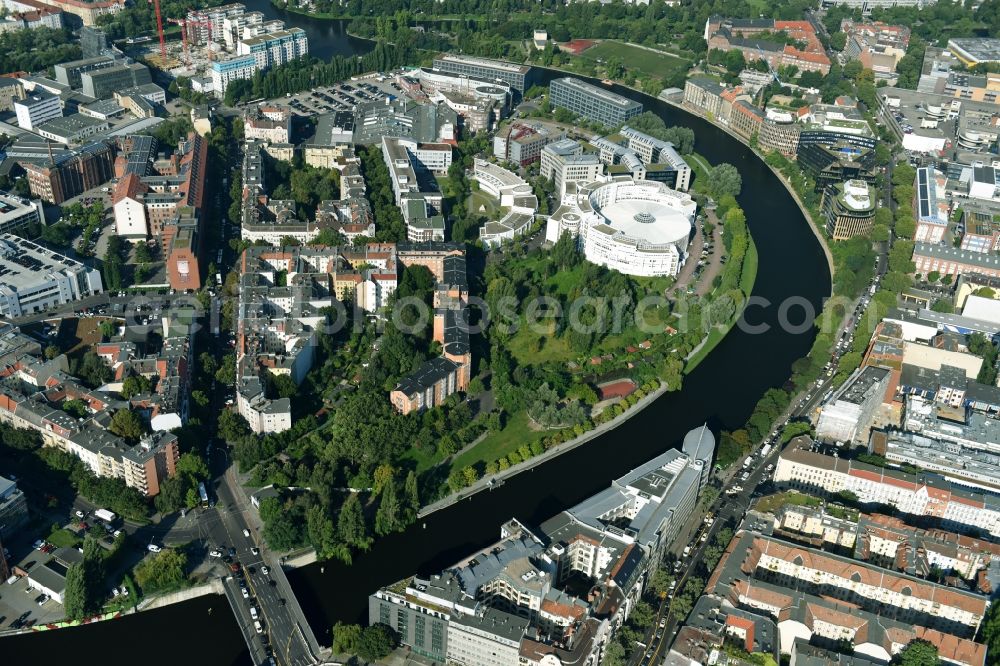 Berlin from above - Office building - Ensemble Spree-Forum in Alt-Moabtit in Berlin, Germany