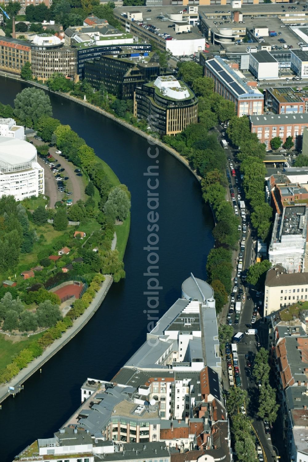 Berlin from the bird's eye view: Office building - Ensemble Spree-Forum in Alt-Moabtit in Berlin, Germany