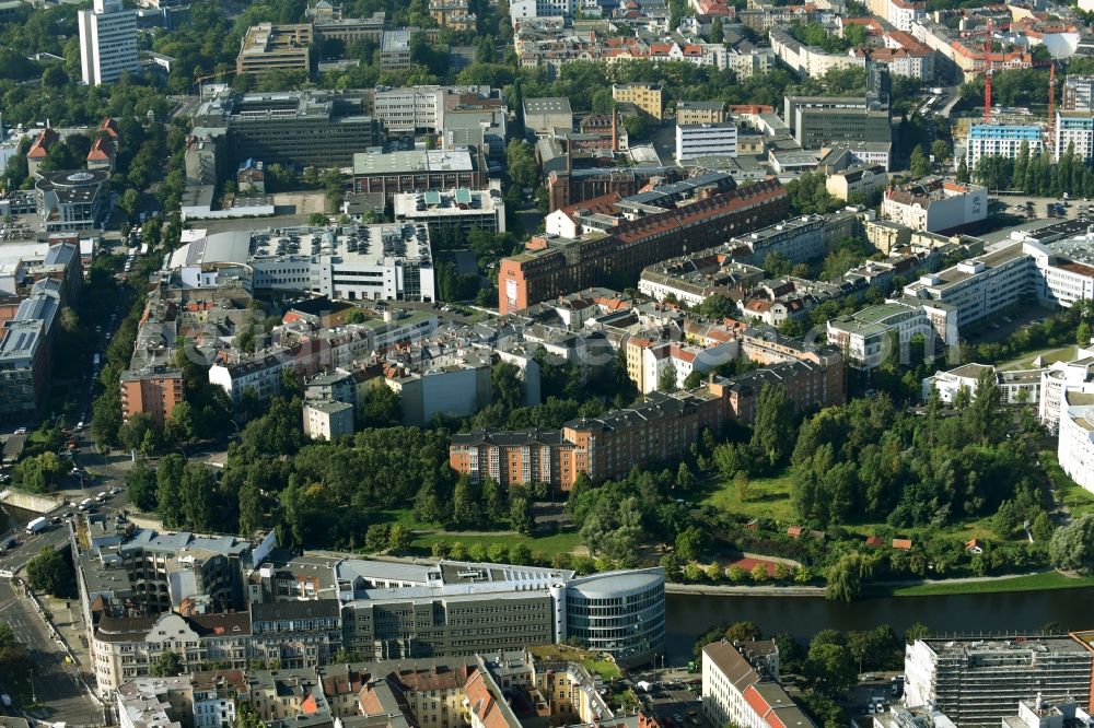 Berlin from above - Office building - Ensemble Spree-Forum in Alt-Moabtit in Berlin, Germany