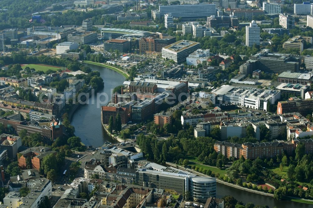 Aerial image Berlin - Office building - Ensemble Spree-Forum in Alt-Moabtit in Berlin, Germany