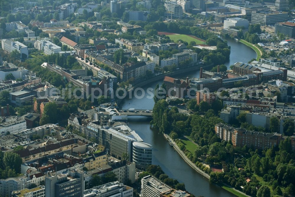 Aerial image Berlin - Office building - Ensemble Spree-Forum in Alt-Moabtit in Berlin, Germany