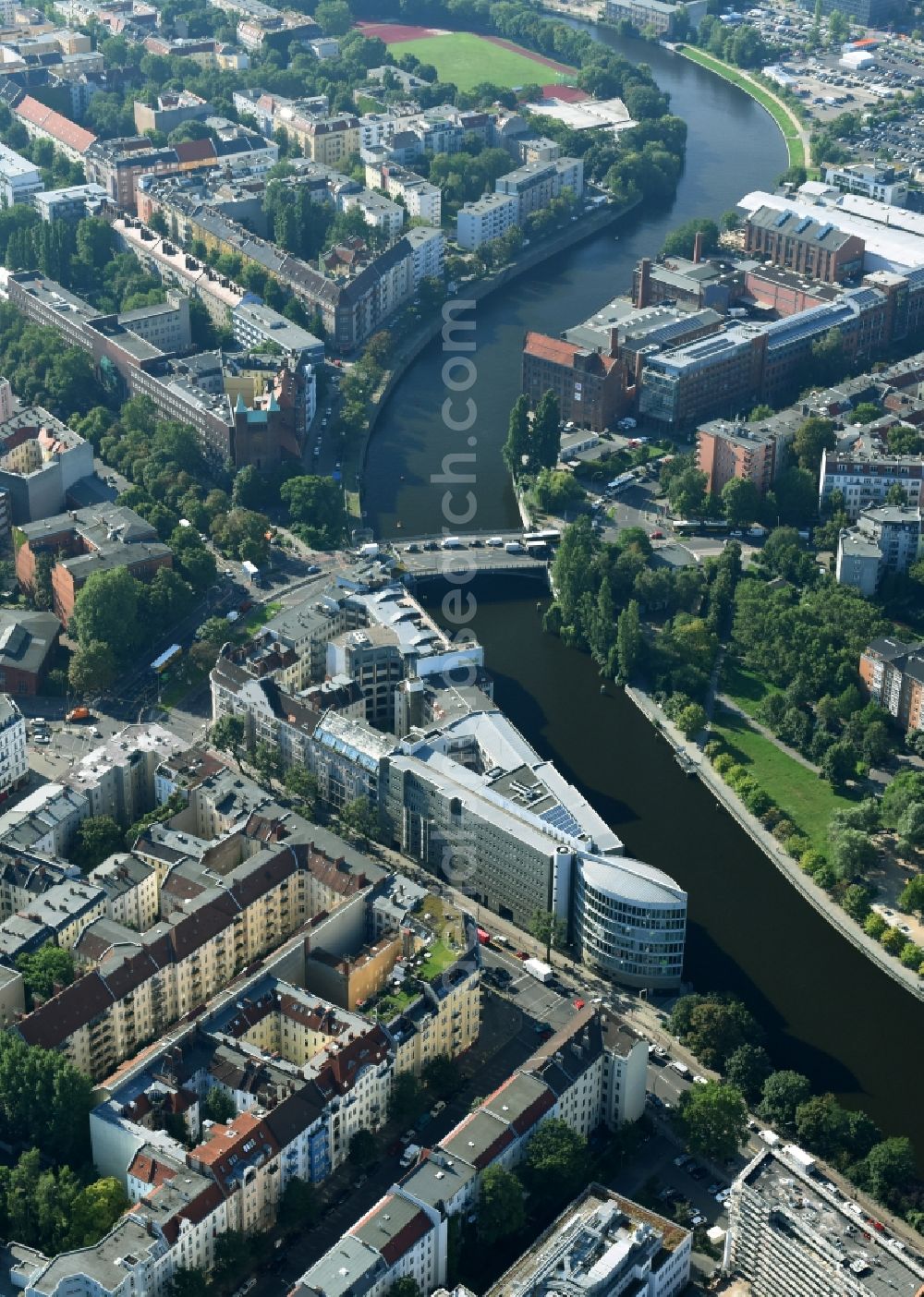 Berlin from above - Office building - Ensemble Spree-Forum in Alt-Moabtit in Berlin, Germany