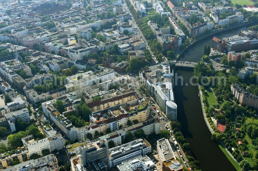 Aerial image Berlin - Office building - Ensemble Spree-Forum in Alt-Moabtit in Berlin, Germany