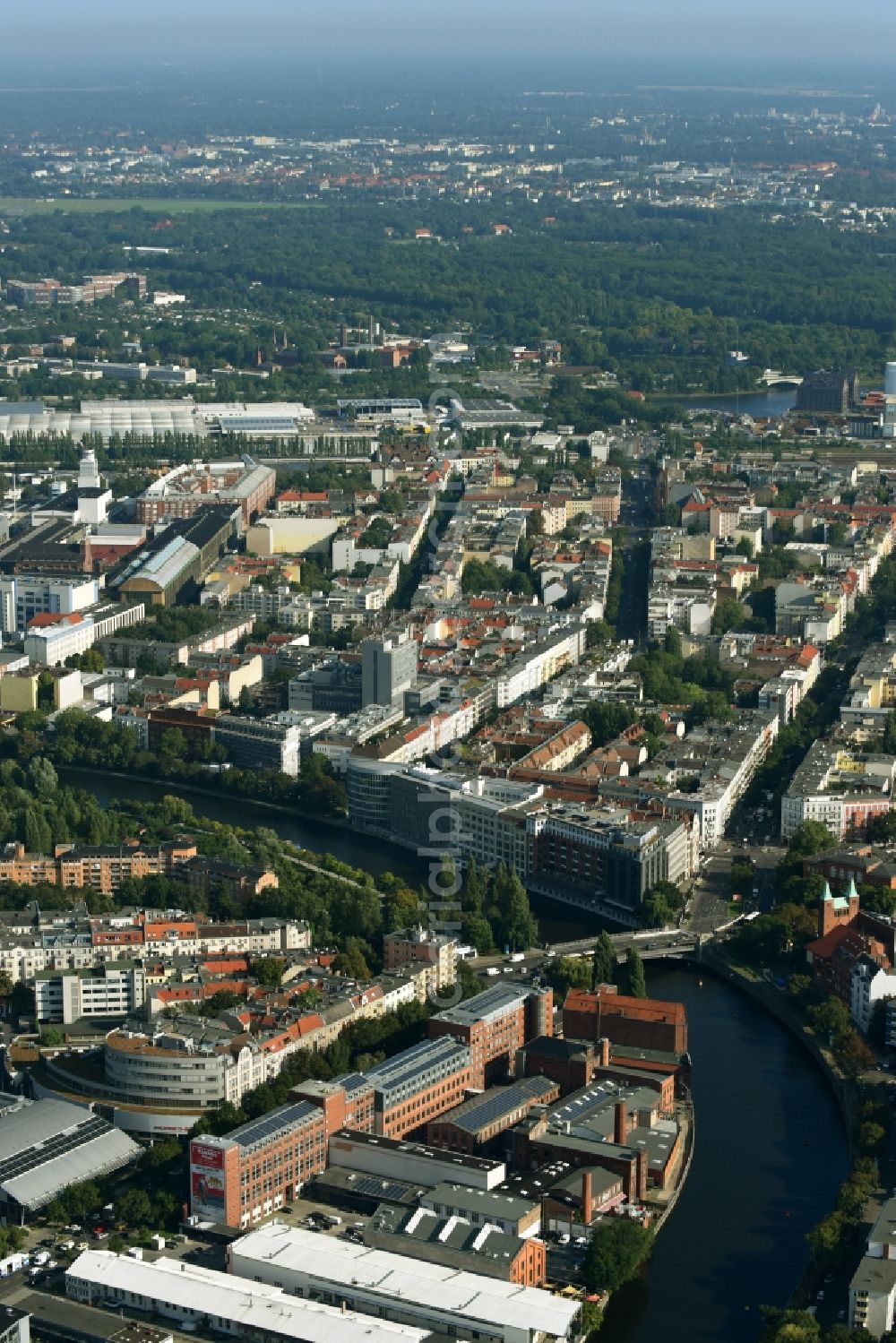 Berlin from above - Office building - Ensemble Spree-Forum in Alt-Moabtit in Berlin, Germany