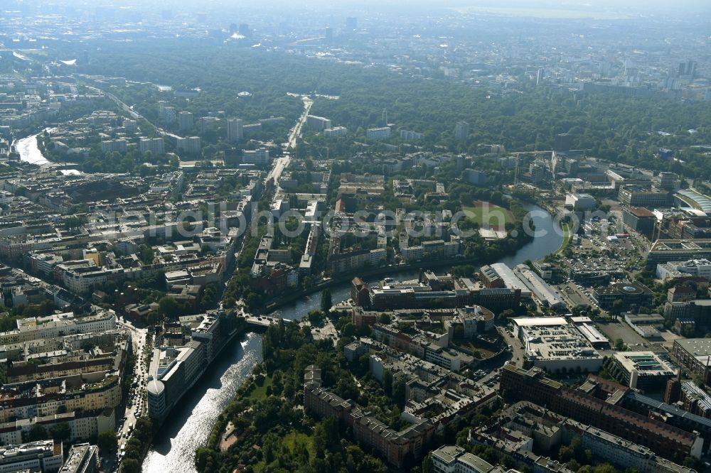 Berlin from above - Office building - Ensemble Spree-Forum in Alt-Moabtit in Berlin, Germany