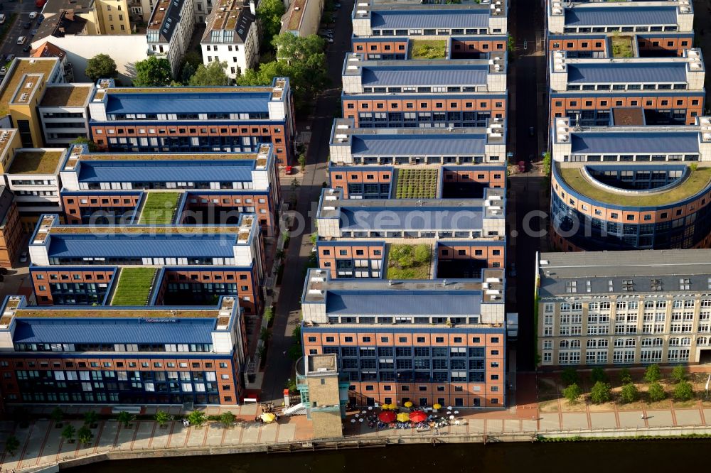 Berlin from above - Office and Geschaeftshaus- Ensemble am Spreebogen in Berlin. Here is among others the IPU Berlin, International Psychoanalytic University Berlin and the AMERON Hotel ABION Spreebogen