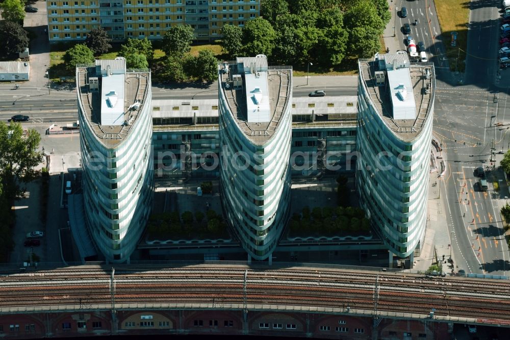 Berlin from above - Office building - Ensemble Trias on Holzmarktstrasse in the district Mitte in Berlin, Germany