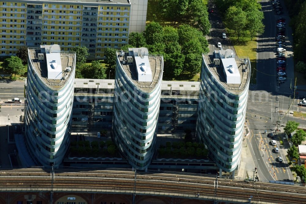 Aerial photograph Berlin - Office building - Ensemble Trias on Holzmarktstrasse in the district Mitte in Berlin, Germany