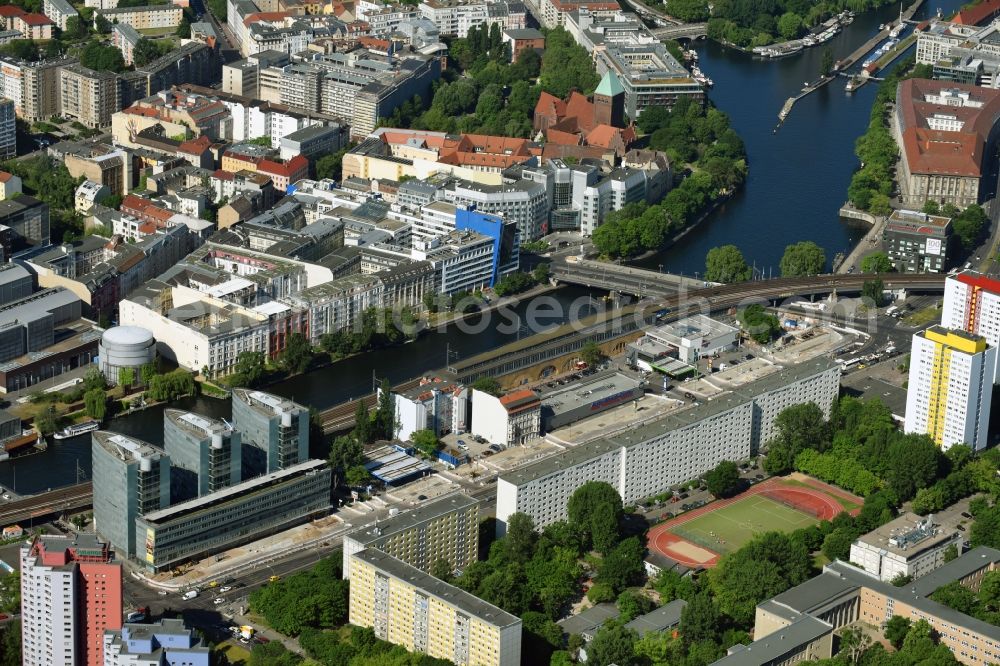 Aerial image Berlin - Office building - Ensemble Trias on Holzmarktstrasse in the district Mitte in Berlin, Germany