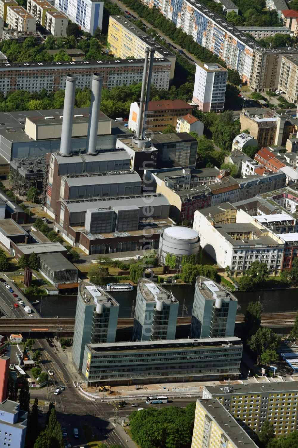 Berlin from the bird's eye view: Office building - Ensemble Trias on Holzmarktstrasse in the district Mitte in Berlin, Germany