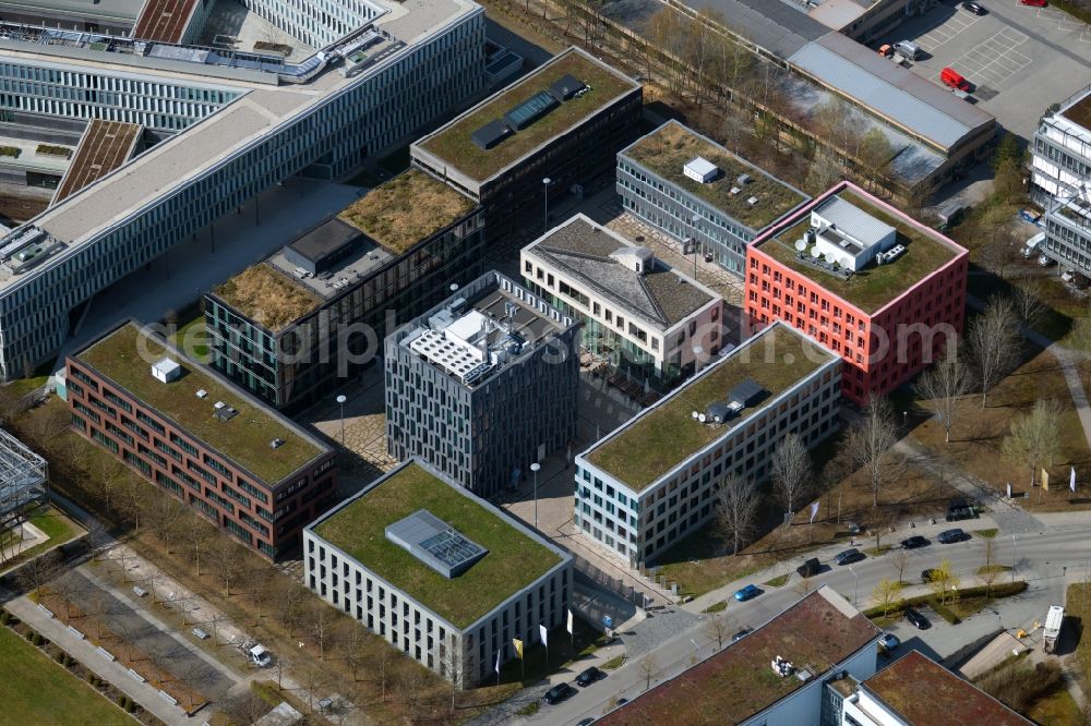 Aerial image Unterföhring - Office building - Ensemble on Beta-Strasse in Unterfoehring in the state Bavaria, Germany