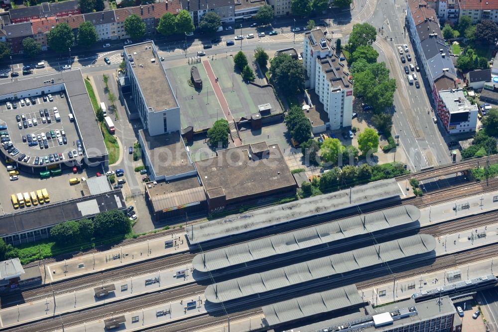 Bochum from the bird's eye view: Office and retail building at the Ferdinandstraße on Buddeberg place in Bochum in North Rhine-Westphalia