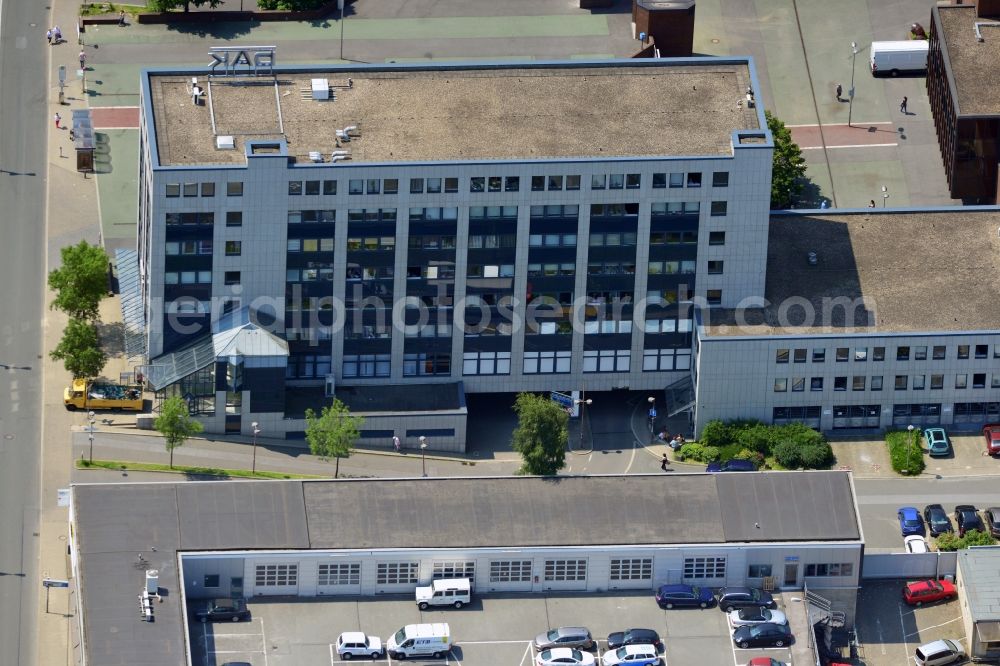 Bochum from the bird's eye view: Office and retail building at the Ferdinandstraße on Buddeberg place in Bochum in North Rhine-Westphalia