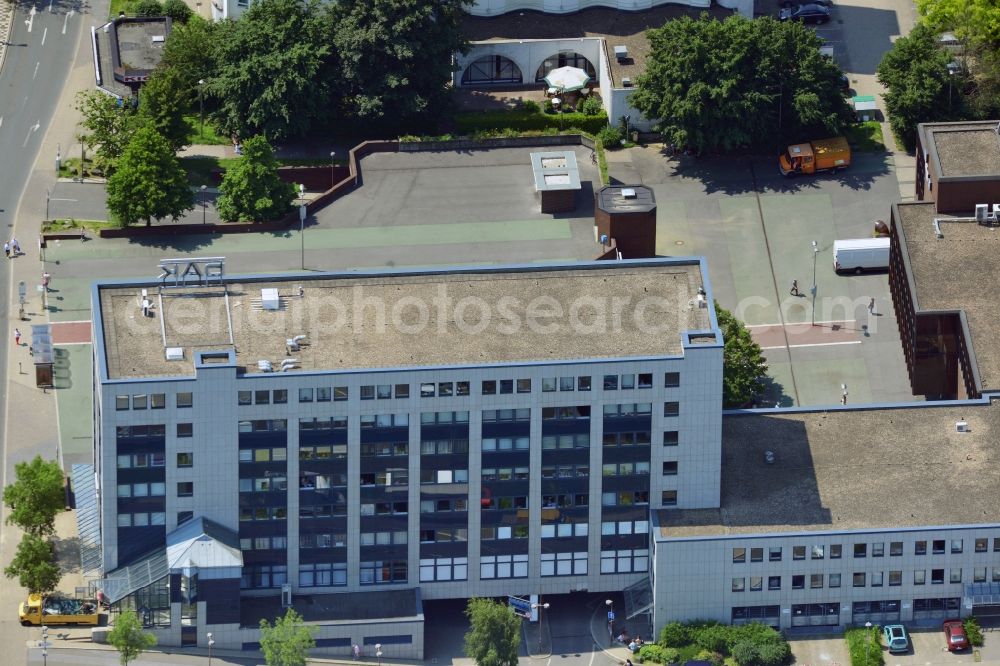 Bochum from above - Office and retail building at the Ferdinandstraße on Buddeberg place in Bochum in North Rhine-Westphalia