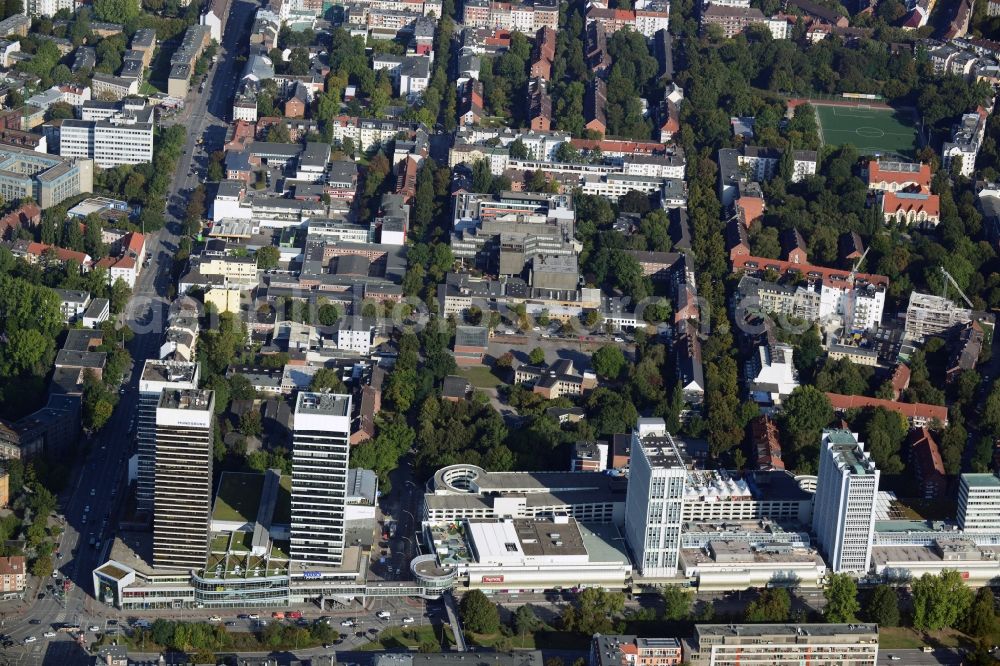 Aerial image Hamburg - Office and Geschaeftshaus- skyscrapers Mundsburg Tower in Hamburg