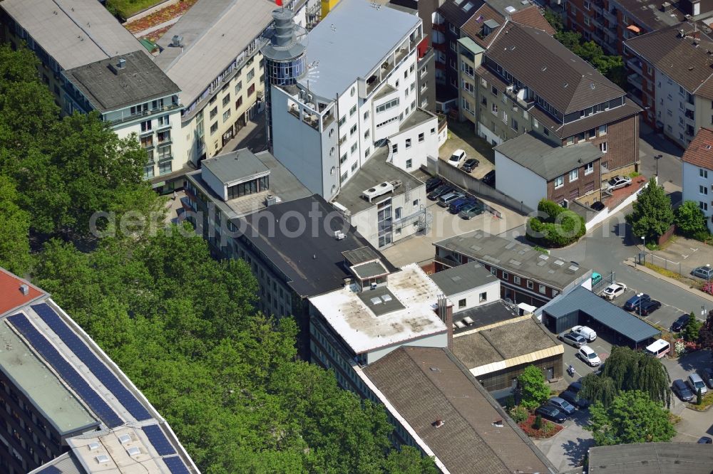 Aerial image Dortmund - Office and retail building at the Kleppinstraße in the city of Dortmund in North Rhine-Westphalia