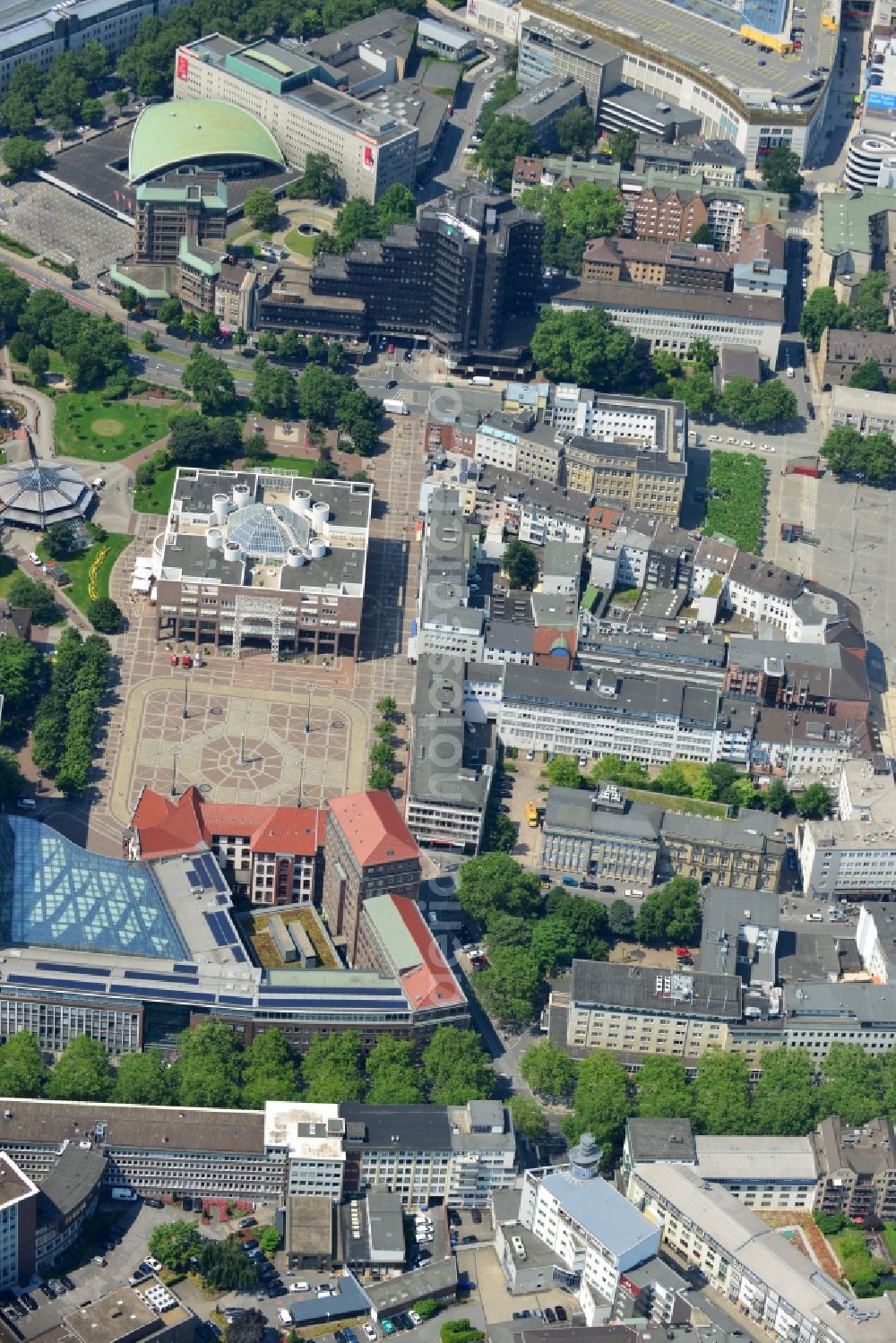 Dortmund from above - Office and retail building at the Kleppinstraße in the city of Dortmund in North Rhine-Westphalia