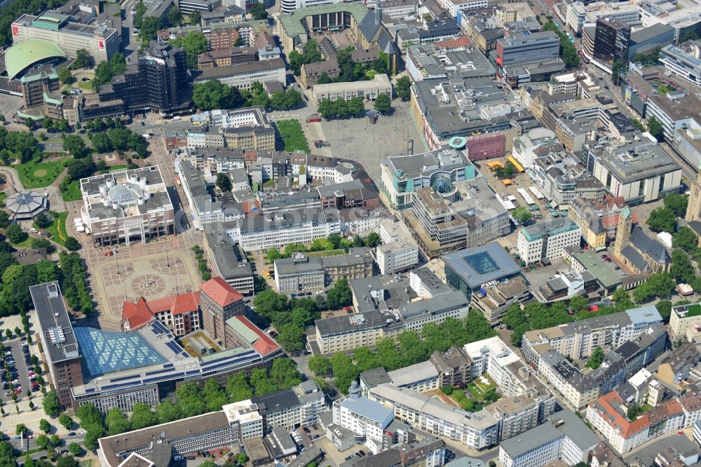 Dortmund from the bird's eye view: Office and retail building at the Kleppinstraße in the city of Dortmund in North Rhine-Westphalia