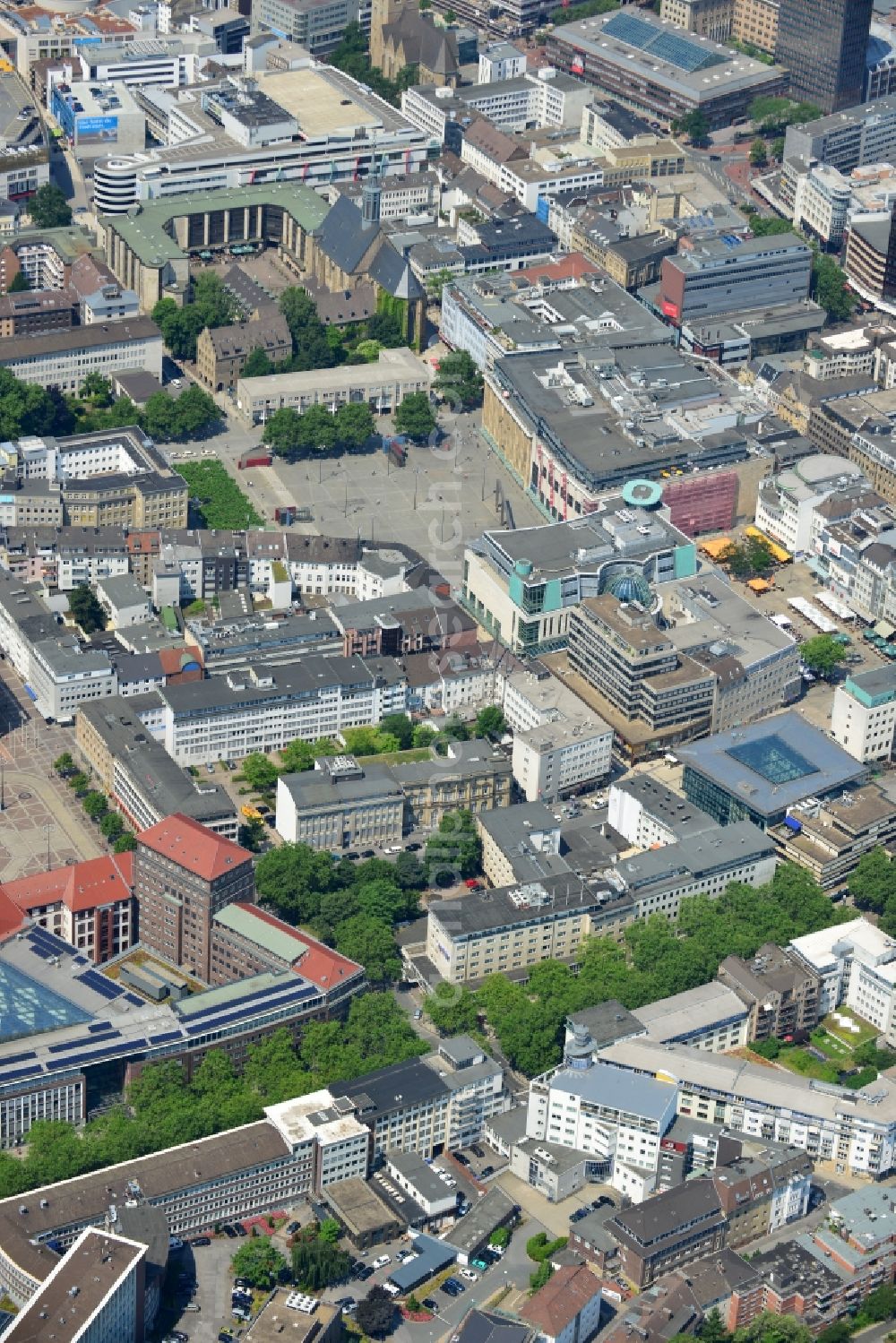 Aerial image Dortmund - Office and retail building at the Kleppinstraße in the city of Dortmund in North Rhine-Westphalia