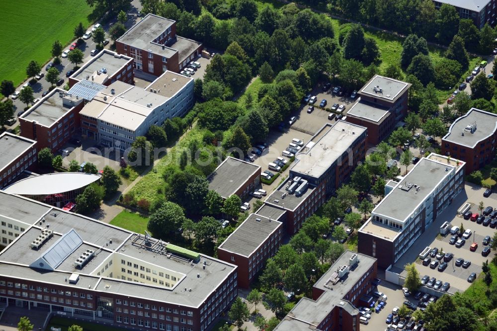 Dortmund from the bird's eye view: Office and retail building at the Martin-Schmeisser-Weg in Dortmund in North Rhine-Westphalia