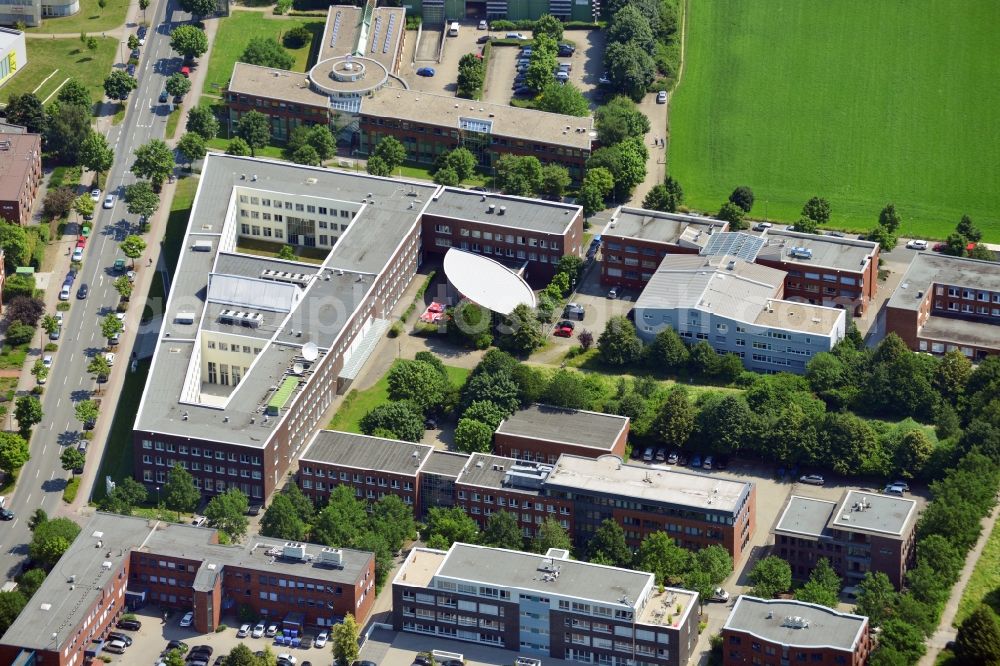 Dortmund from the bird's eye view: Office and retail building at the Martin-Schmeisser-Weg in Dortmund in North Rhine-Westphalia