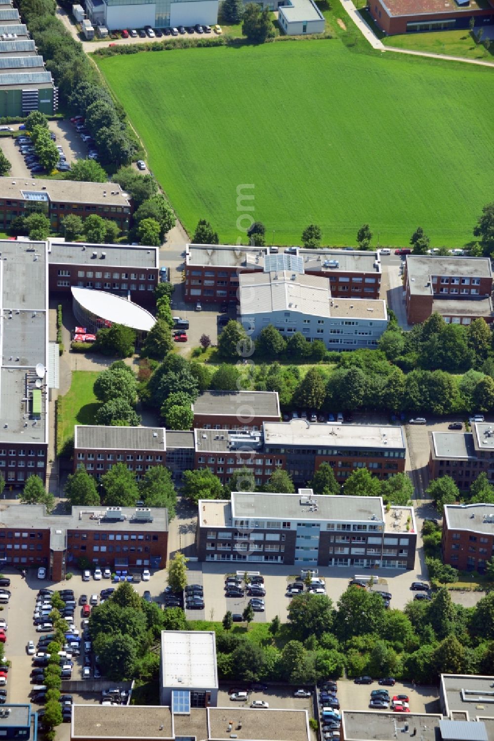 Aerial photograph Dortmund - Office and retail building at the Martin-Schmeisser-Weg in Dortmund in North Rhine-Westphalia