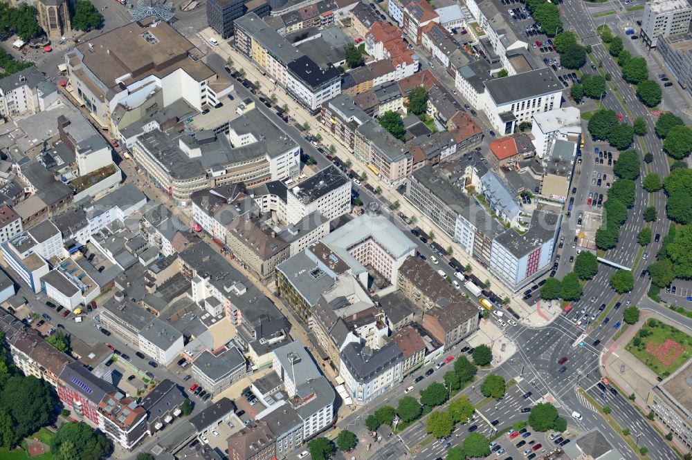 Aerial photograph Dortmund - Office and retail building on Osthellweg / Moritz alley in downtown Dortmund in North Rhine-Westphalia