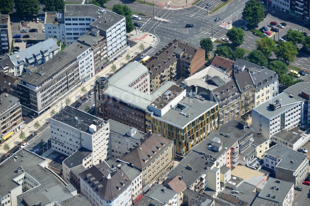 Dortmund from the bird's eye view: Office and retail building on Osthellweg / Moritz alley in downtown Dortmund in North Rhine-Westphalia