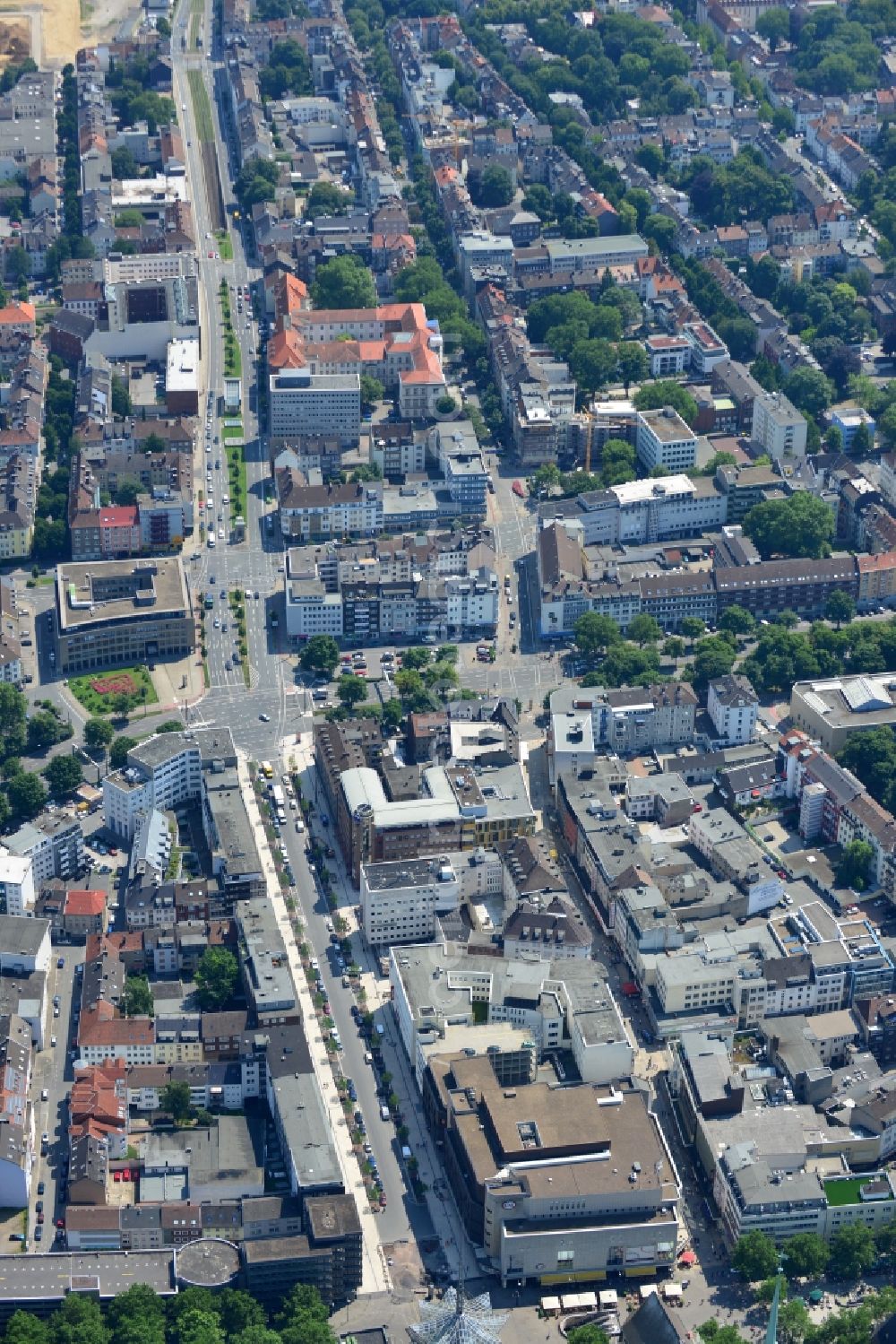 Aerial image Dortmund - Office and retail building on Osthellweg / Moritz alley in downtown Dortmund in North Rhine-Westphalia