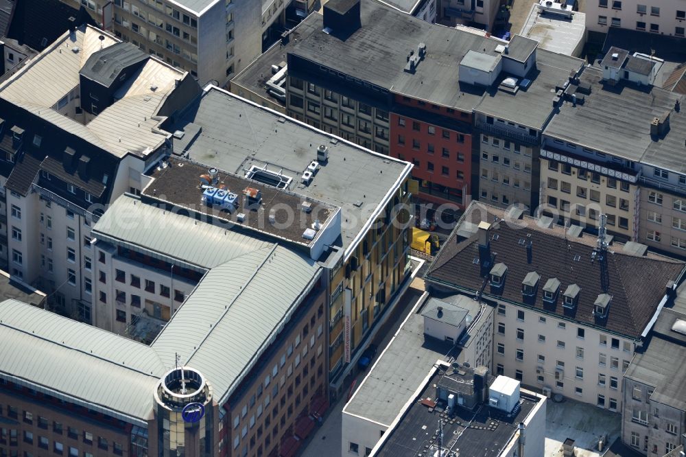 Dortmund from the bird's eye view: Office and retail building on Osthellweg / Moritz alley in downtown Dortmund in North Rhine-Westphalia