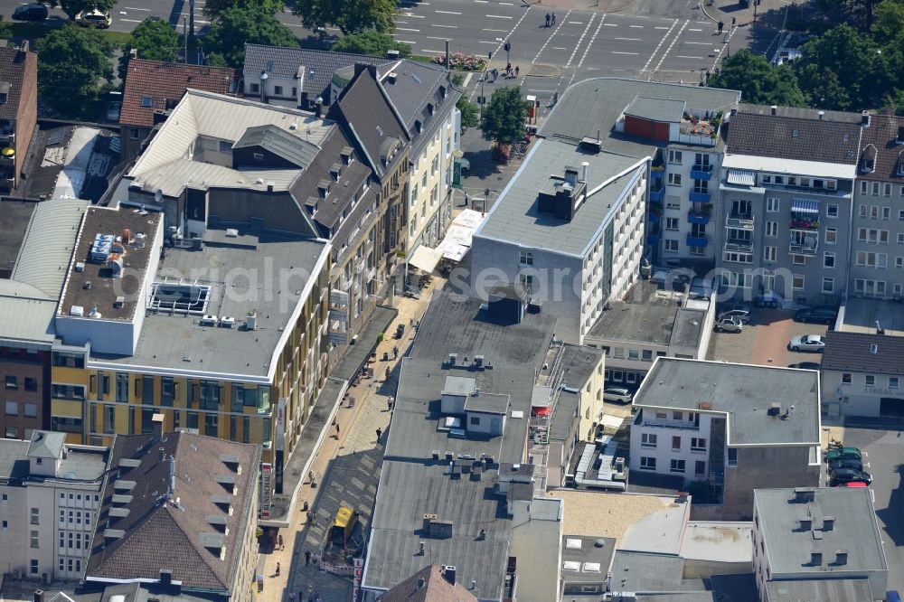 Dortmund from the bird's eye view: Office and retail building on Osthellweg / Moritz alley in downtown Dortmund in North Rhine-Westphalia