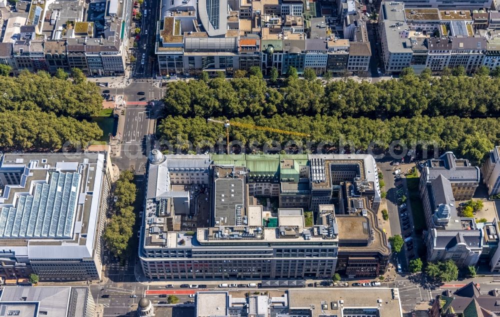 Düsseldorf from the bird's eye view: Office and commercial building KOe-QUARTIER on Koenigsallee - Breite Strasse in Duesseldorf at Ruhrgebiet in the state North Rhine-Westphalia, Germany